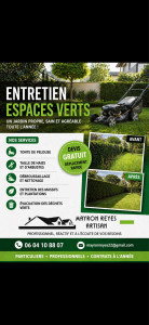 Photo de galerie - Bonjour je vous présente mes services d’entretien espaces verts 