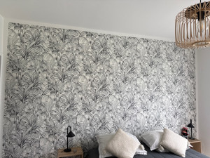 Photo de galerie - Pose de papier peint chambre 