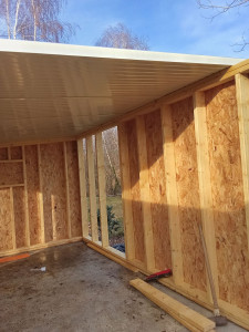 Photo de galerie - Création d' une ossature bois de 28m2 en cours de réalisation.
