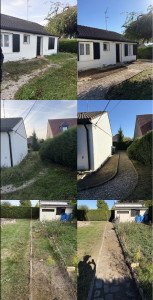 Photo de galerie - Désherbage, décapage au la débroussailleuse. 