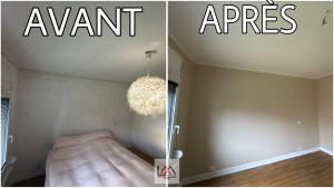 Photo de galerie - Transformation de chambre : Enduit, Ponçage et Peinture pour un Nouveau Look