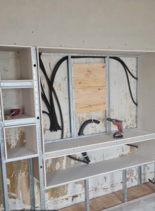Photo de galerie - Création étager avec le placo pour télé 