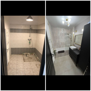 Photo de galerie - Avant / après rénovation d'une salle de bain