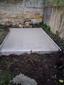 Photo de galerie - Réalisation d'une dalle béton pour cabane