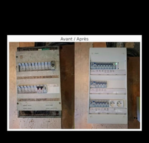 Photo de galerie - Avant-après tableau électrique 
