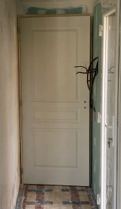 Photo de galerie - Pose de porte intérieur avec placo et enduit 
