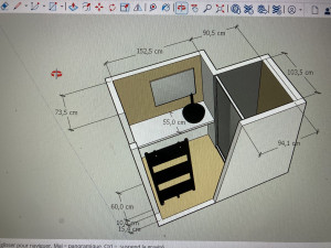 Photo de galerie - Plan 3D pour projet salle de bain. 
