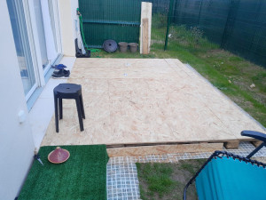 Photo de galerie - Réalisation terrasse à partir de palettes