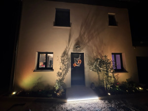 Photo de galerie - Mise en éclairage de massif et de nez de marche.