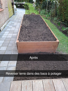 Photo de galerie - Reverser terre 
dans un potager 