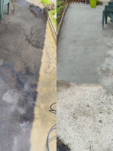 Photo de galerie - Nettoyage allée au Karcher.
Avant/Après 