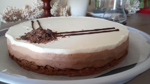 Photo de galerie - Entremet croustillant aux 3 chocolats 