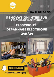 Photo de galerie - Travaux neuf et rénovation , dépannage , changement de luminaires,prise Green up , mise au norme tableaux électriques