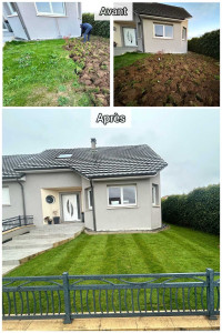 Photo de galerie - Préparation et pose de gazon en rouleaux