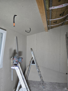 Photo de galerie - Pose de plaque de plâtre. 