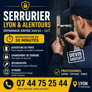 Photo de galerie - Ouverture de porte rapide sur Lyon ? Intervention propre sans dégâts Disponible 7j/7 – urgence possible