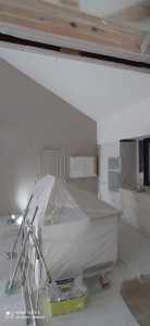 Photo de galerie - Plafond Mat / Mur en couleur . 6m H / 5.6 l 
