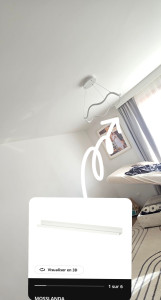 Photo de galerie - Réalisation de (Cache rideaux) avec des étagères a photo Ikea