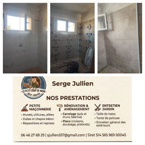 Photo de galerie - Pose de faïence pour une salle de bain
