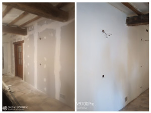 Photo de galerie - Isolation et habillage mur .