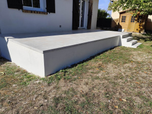 Photo de galerie - Carrelage+crépi terasse 