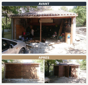 Photo de galerie - Création de portes en bois pour un garage