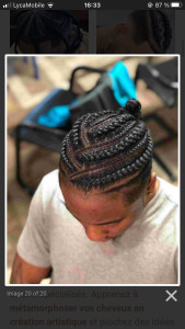 Photo de galerie - Nattes collées sur cheveux crépus à forte desnsite 
