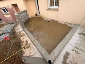 Photo de galerie - Maçonnerie pour une véranda 