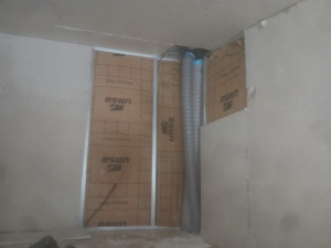 Photo de galerie - Pose placo platre mǰur et plafond
